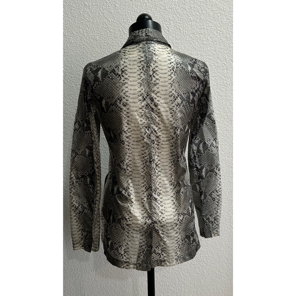 Custo Barcelona Women’s Nylon Snake Print Blazer Top Size 44 / US Small Gray - Picture 2 of 5